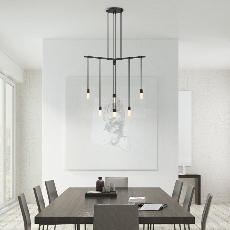 Eclipse 24" Black Glass LED Island Pendant Light