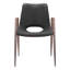 Ensemble de deux fauteuils de salle à manger rembourrés en similicuir noir et brun
