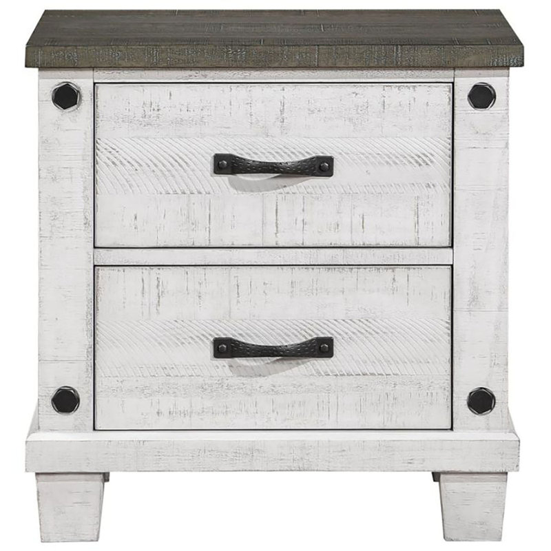 Table de chevet 2 tiroirs blanche Keldrick