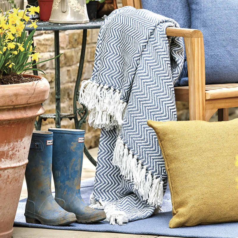 Declue Throw Blanket, Denim Blue