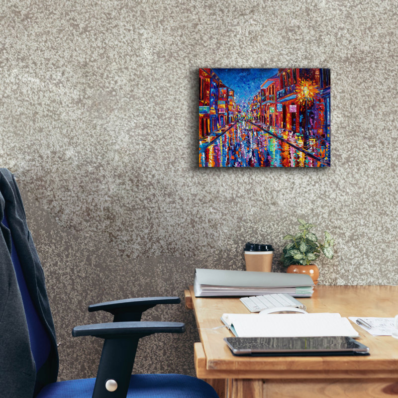  «New Orleans Cool Night On Bourbon Street» par ADEL, art mural sur toile, 16 po x 12 po, H 12 po x l 16 po
