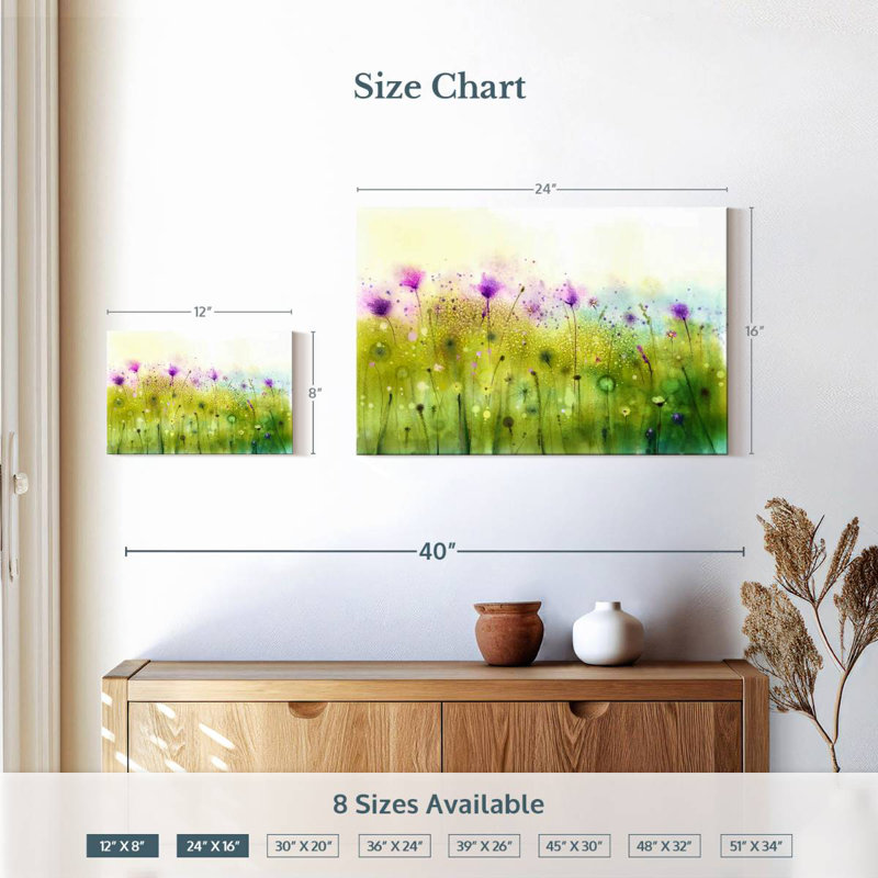 Avery, cosmos et fleurs sauvages, abstrait, H 16 po x l 24 po