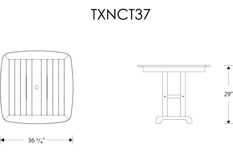 TREX Outdoors Yacht Club Dining Table, Classic White, 37"