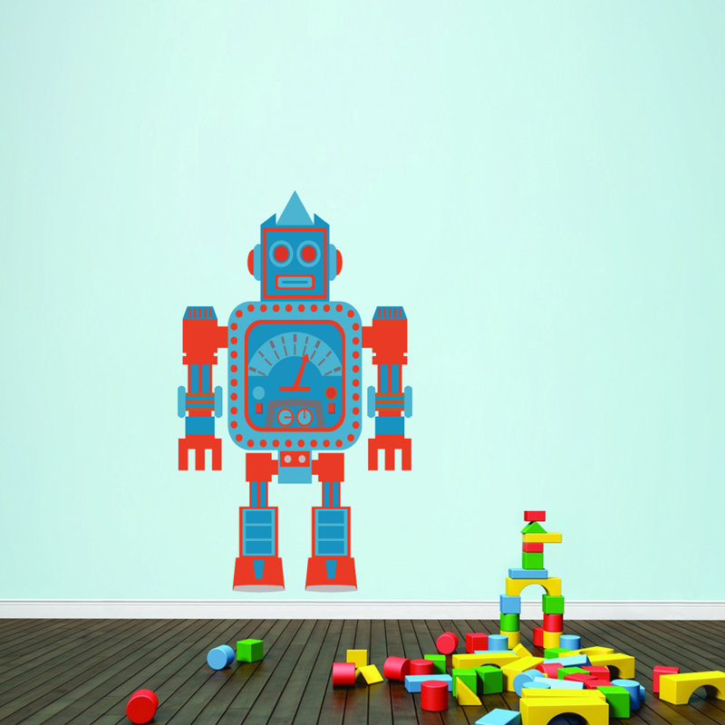 Décalcomanie murale à imprimé robot, H 36 po x l 21 po