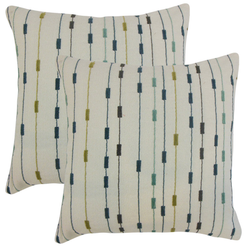 Striped Feather Reversible Throw Pillow