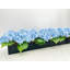 Arrangement d'hortensias artificiels bleus longs et réels, centre de table, arrangement floral artificiel, fleurs en soie, vase noir, décor français