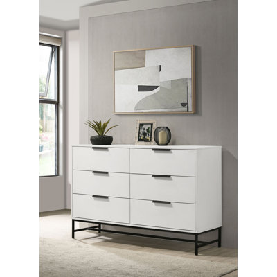 Clancy 6-Drawer Bedroom Dresser White by Beachcrest Home
