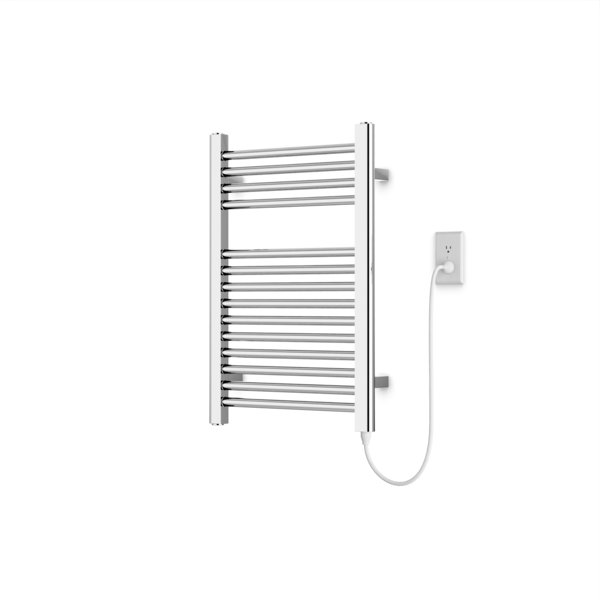 Denby Wall Mount Electric Towel Warmer, 27" H x 18" W x 5.19" D, Chrome