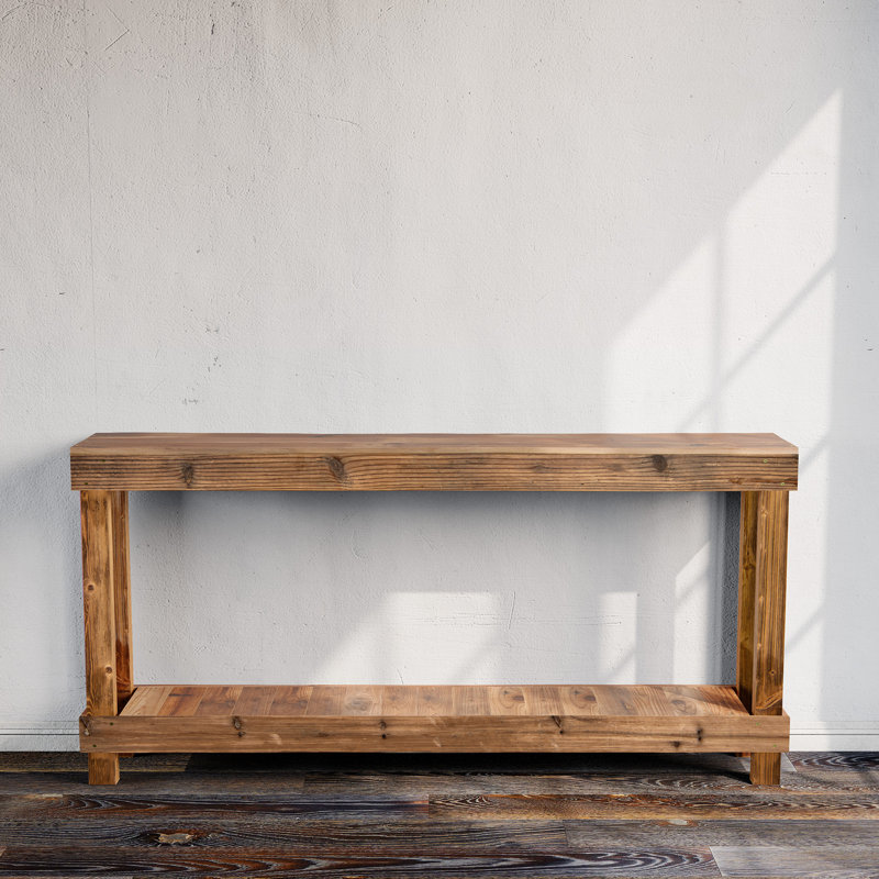 60" x 10" Solid Wood Console Table, Brown