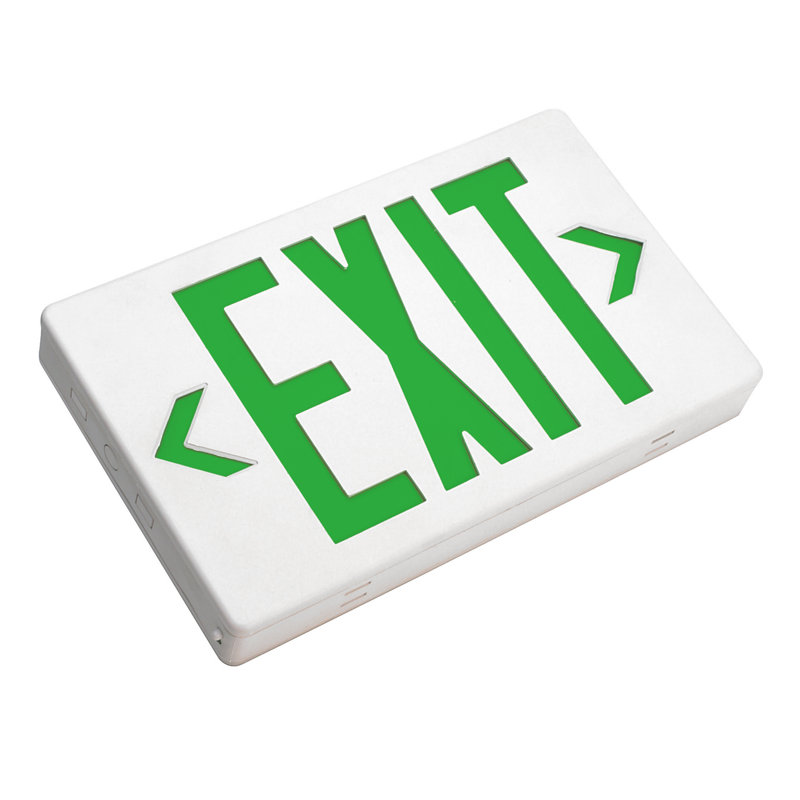 NICOR Lighting Thermoplastic Edge Lit LED Double Sided Exit Sign, Green