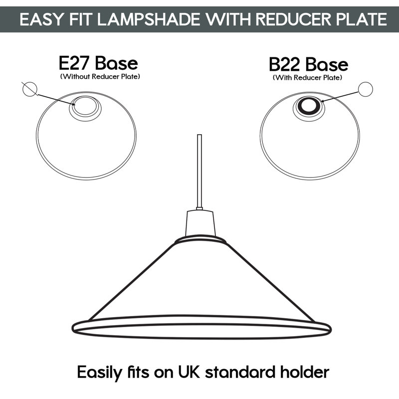 Veltri 10cm H Metal Cone Shape Pendant Shade ( Uno ), Brushed Silver
