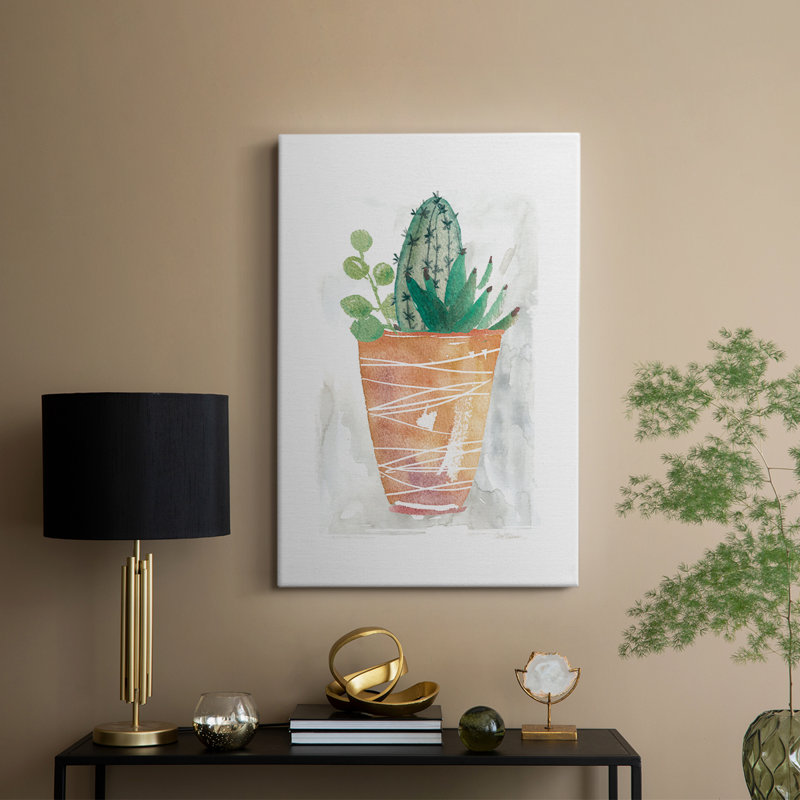 Boho cactus - galerie enveloppée Cavas, H 27 po x l 18 po