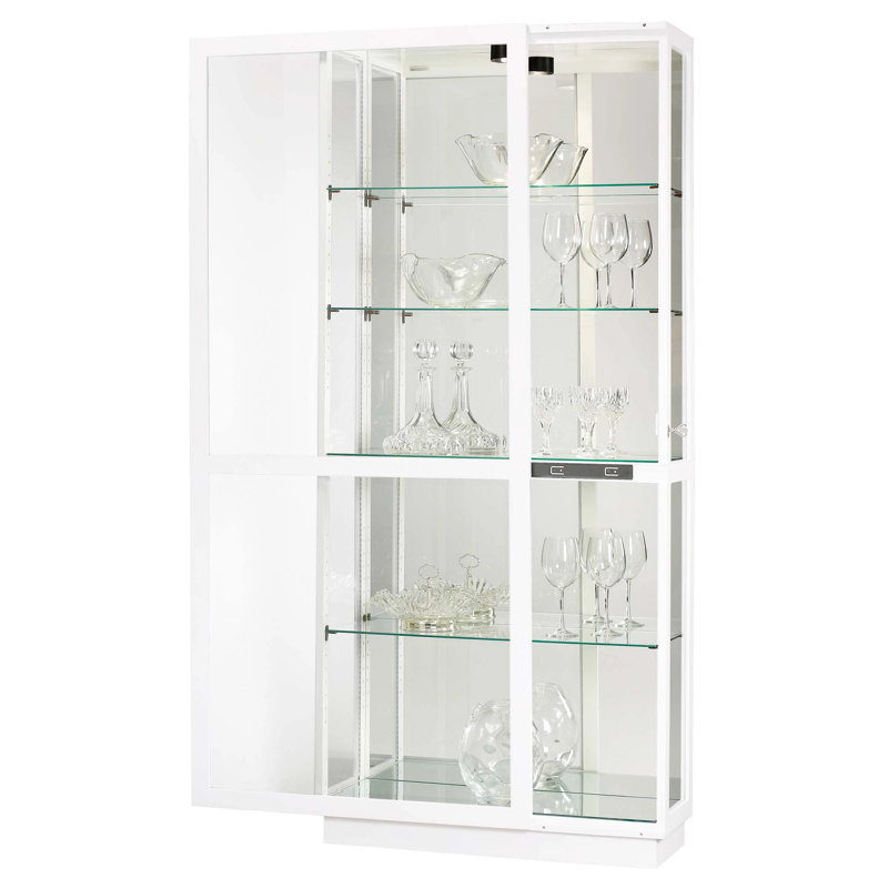 Jayden Lighted Curio Cabinet, Gloss White