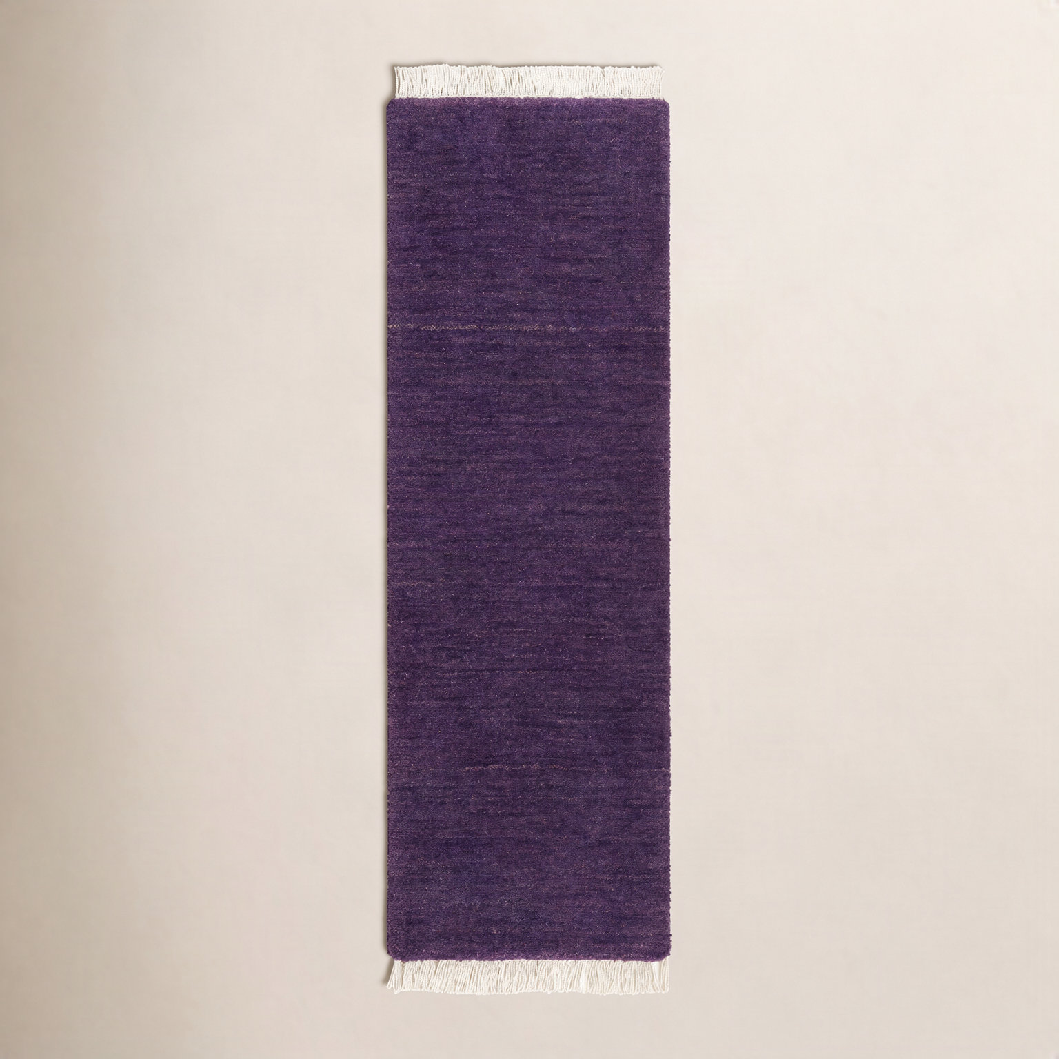 Clio Hand-Woven Cream Wool Rug, Runner 3' x 10'