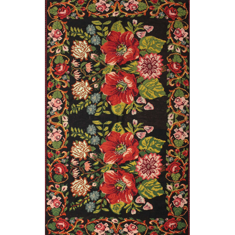 Tapis rouge/beige/noir traditionnel Sherrodsville, Rectangle 8 pi x 10 pi