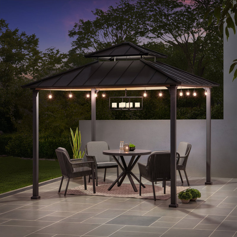 Sunjoy Outdoor Steel Gazebo PASU - 3m x 3m, Anthracite