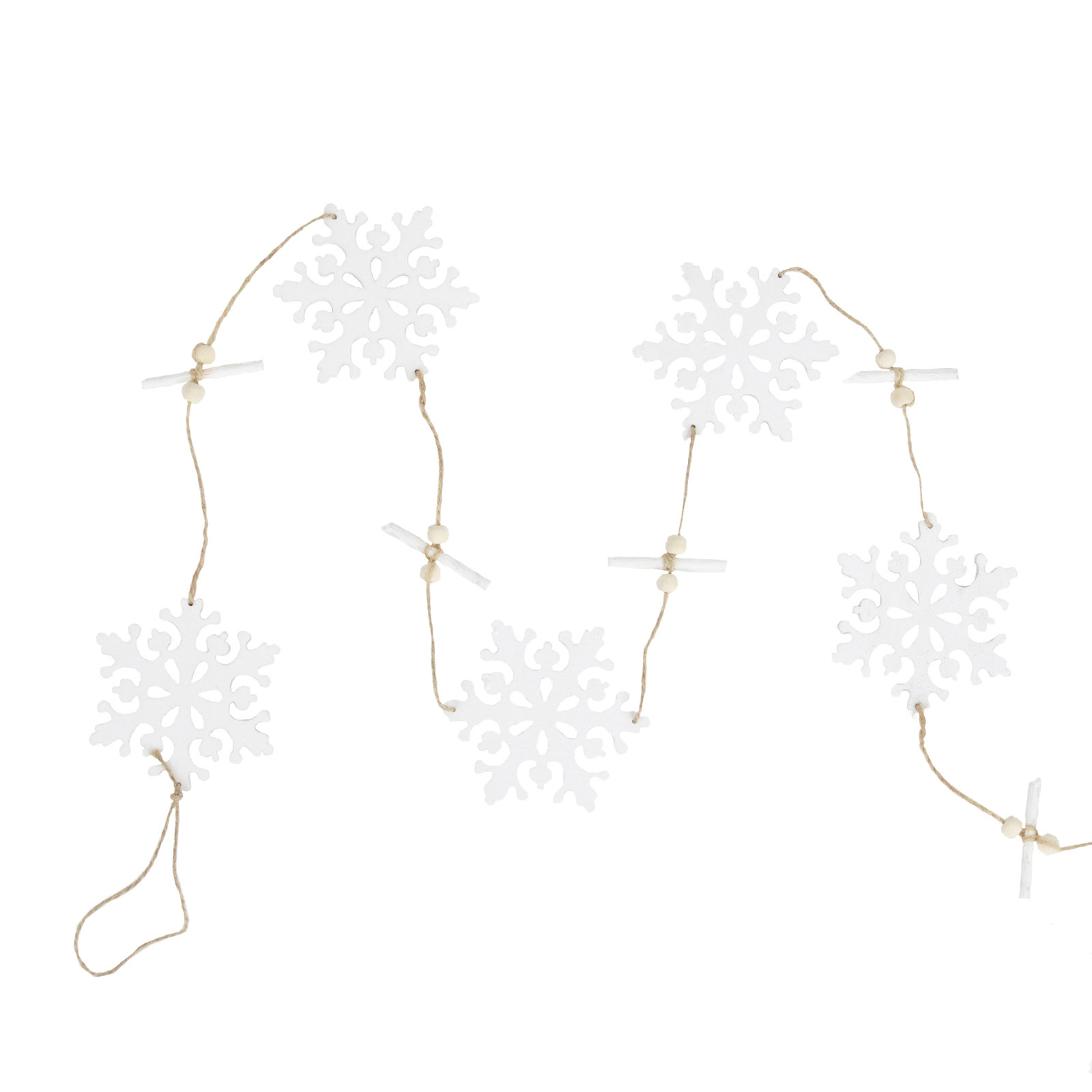 4' Snowflake Jute Rope Christmas Garland