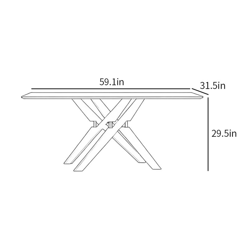 Piersen, H 29,5 po x L 59,1 po x l 31,5 po