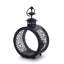Ensemble de deux porte-bougies décoratifs en fer noir et verre