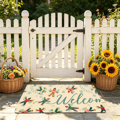 Tapis de sol Winter Snow Welcome 24 x 36 po pour porche d'entrée