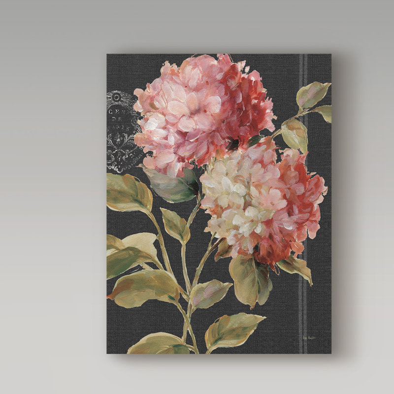 Harmonious Hydrangeas Pink and Green Canvas Wall Art