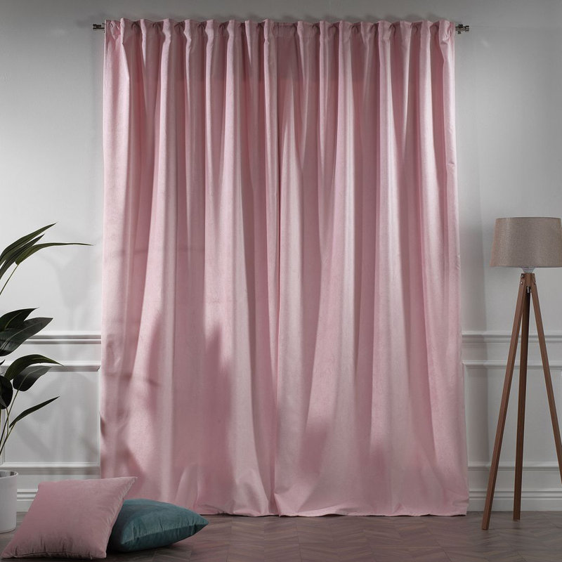 Panneau simple décoratif extra large en velours mat sur mesure, L 52 po x L 252 po, 75 rose