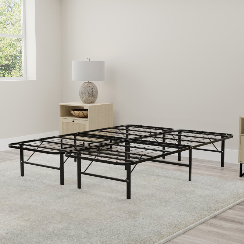 Twinar California King Steel Black Platform Bed Frame, California King