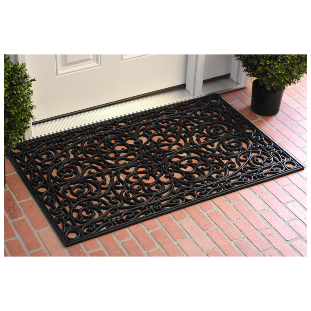Kaitlin Non-Slip Outdoor Door Mat Fleur De Lis Living Mat 
