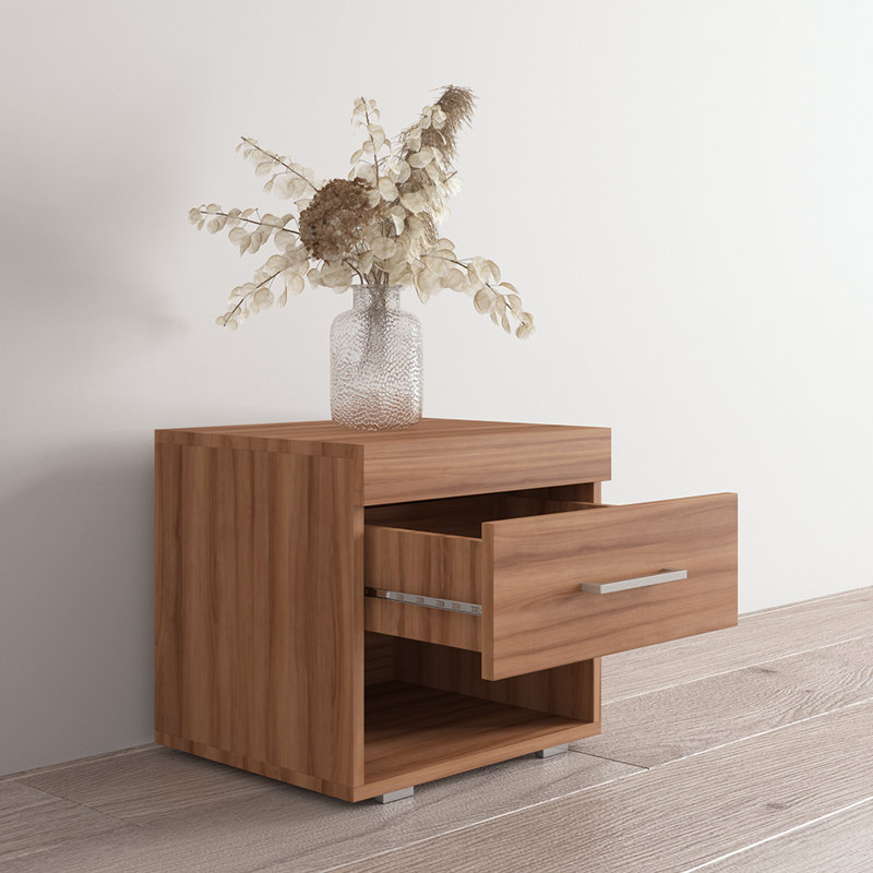 Perth 17.7" Nightstand with Matte Finish, Brown