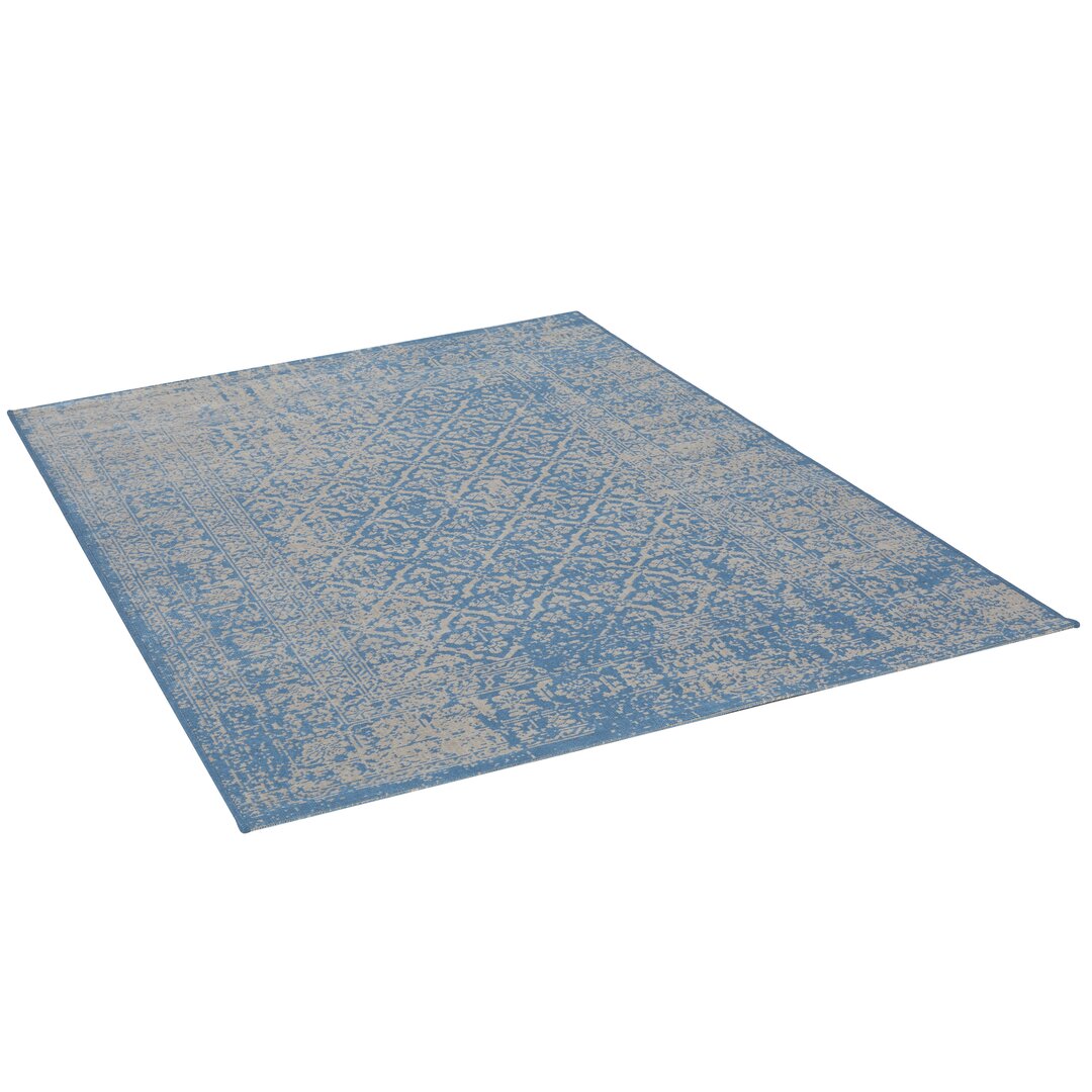 Flachgewebe-Teppich Mojave in Blau/Beige