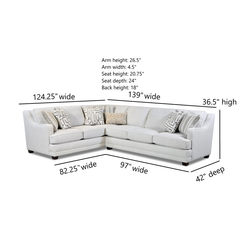 Kentasia Upholstered L-Shaped Sectional, Right Hand Facing