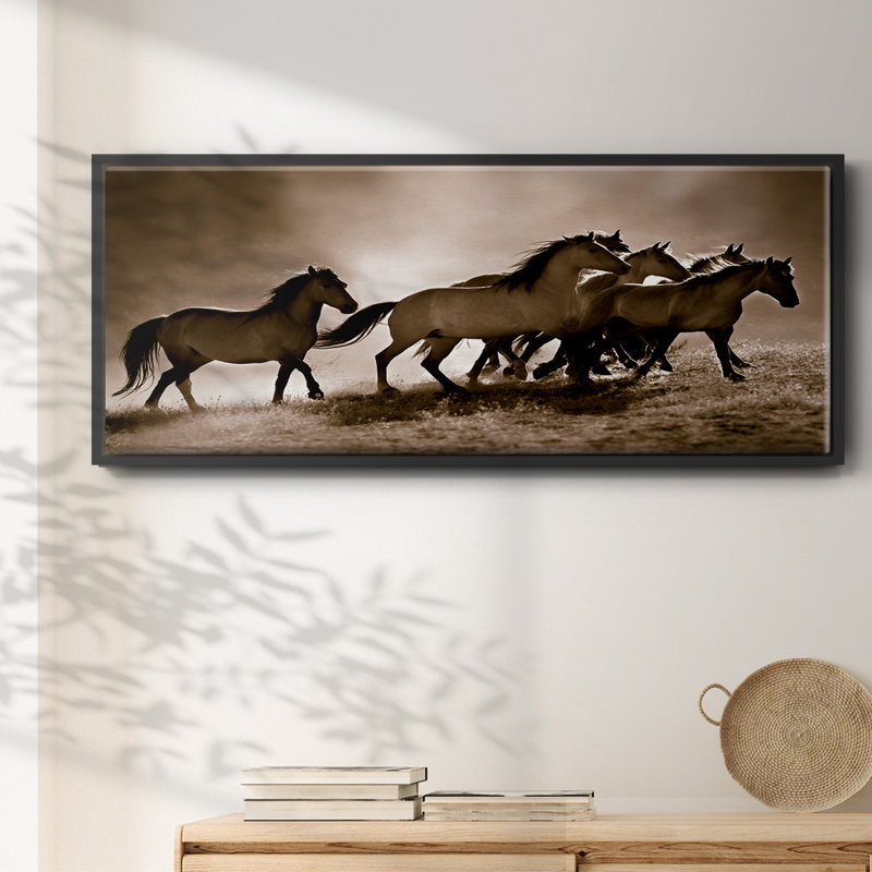 Wild Horses- Framed Canvas, 24" H x 60" W