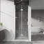 Portes de douche pivotantes, porte de douche battante pliante sans cadre l 32 po x H 72 po, verre trempé transparent de 1/4 po (6 mm), quincaillerie à finition chromée, installation réversible