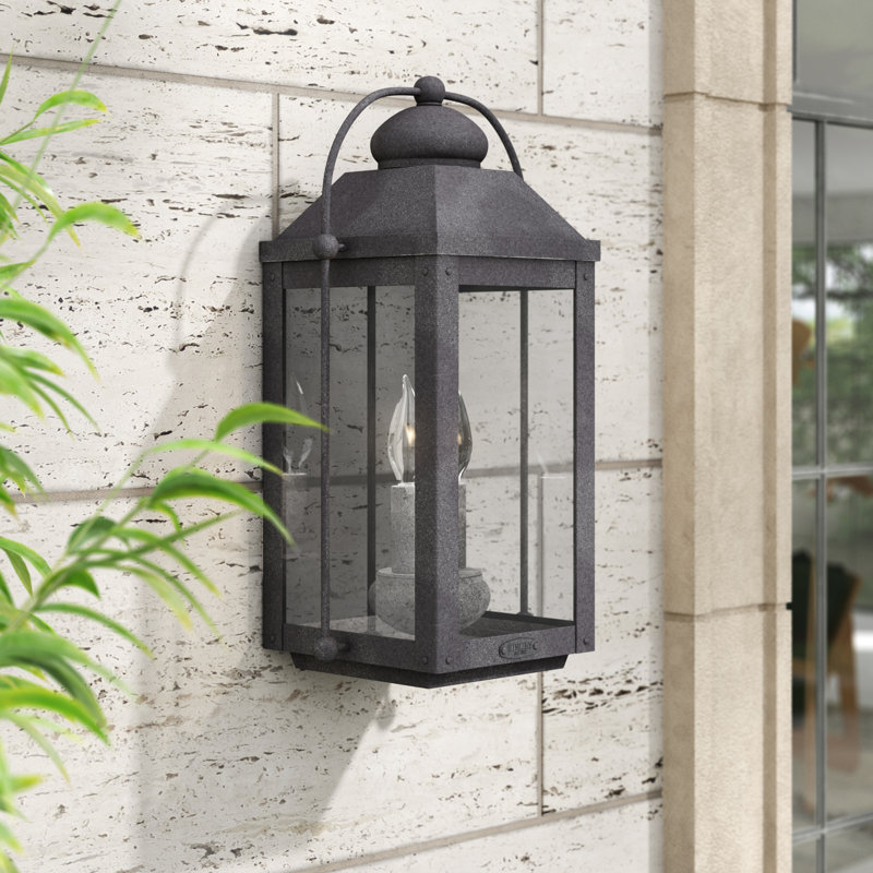 Anchorage 2-Light Outdoor Wall Lantern, Aged Zinc, 17.75" H x 9.25" W x 7.75" D