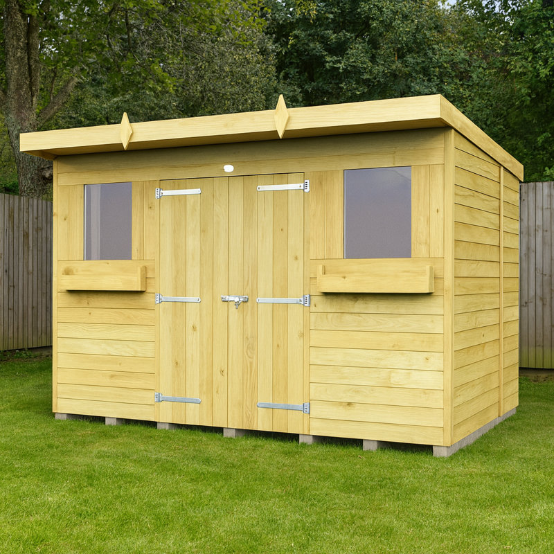 10ft x 8ft Pent Summer Shed