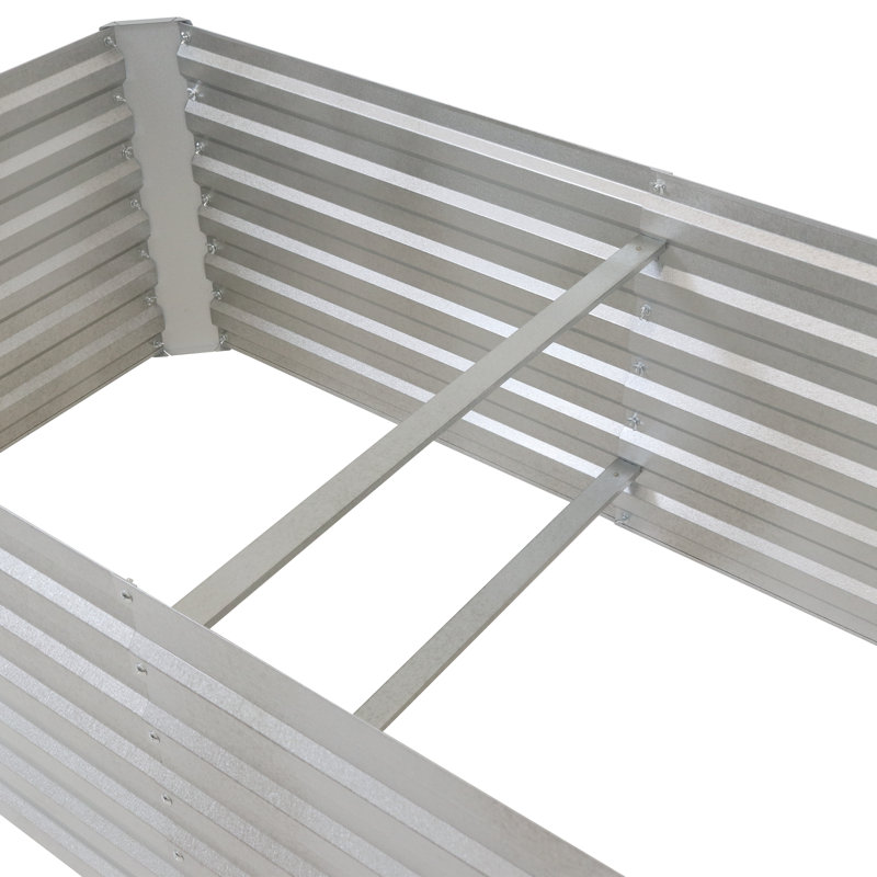 Adisri Galvalume Steel Raised Garden Bed - 6 ft x 3 ft - Silver, Silver