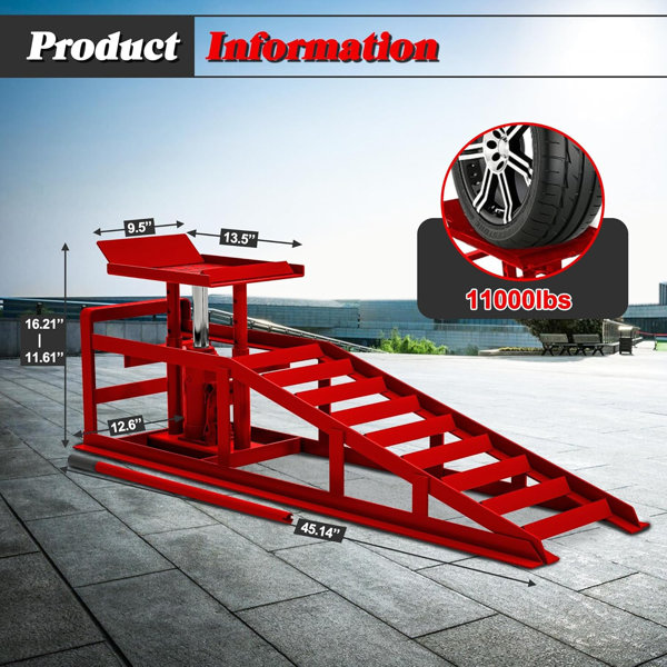 Wfx Ramp WFX Utility™ 2-Pack Hydraulic Car Ramps 5T 10000Lbs, Low Profile ...