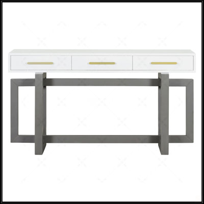 Elegant Console Table With Three Drawers, Extra Long Entryway Table For Modern And Traditional Spaces