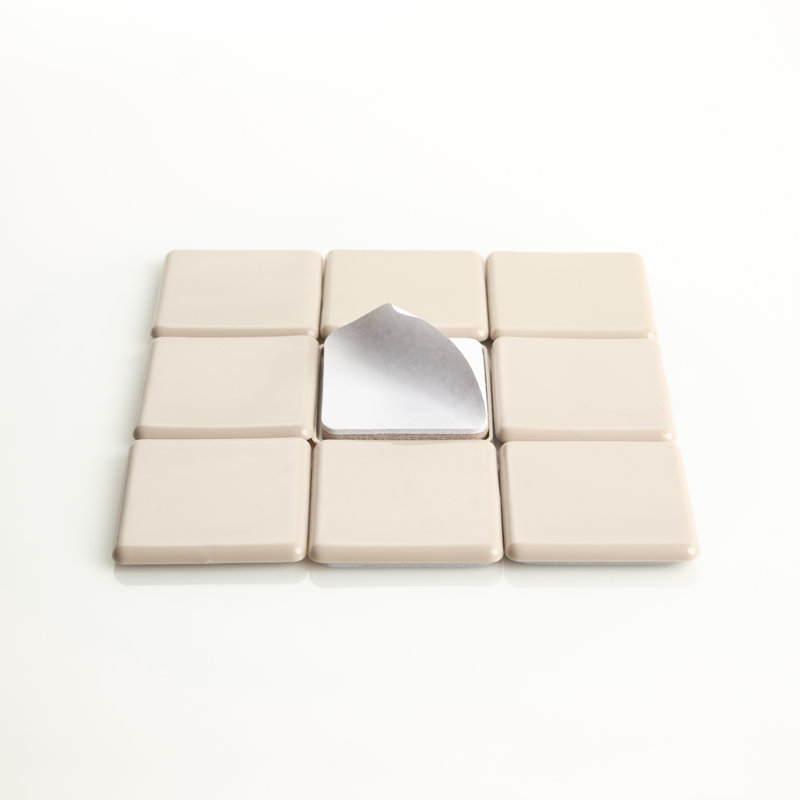 Beige Self-Stick Square Protective Furniture Pads, 2-1/2"