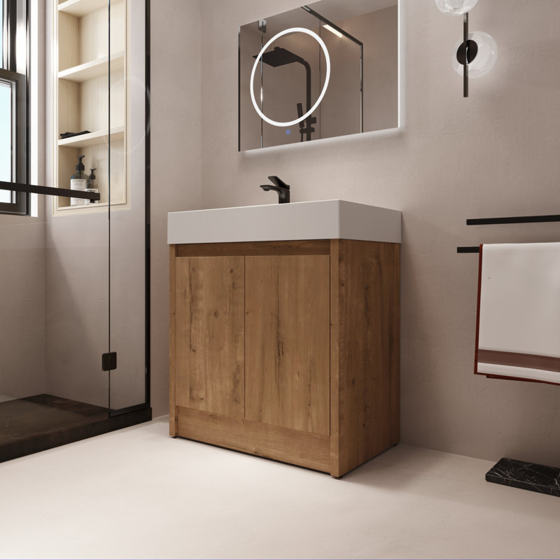 Kashondra 29.97'' Single Bathroom Vanity with Resin Top