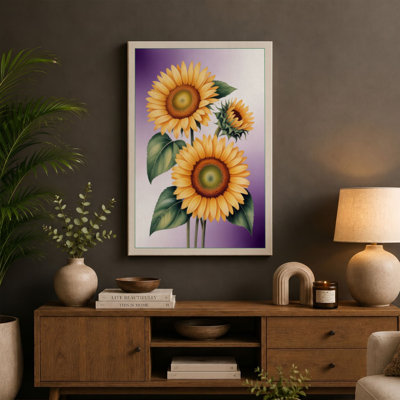 Golden Sunflowers Botanical - Wrapped Canvas