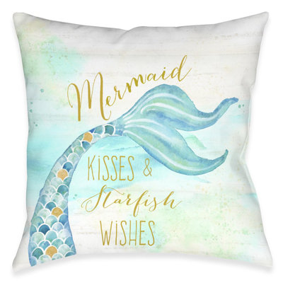Mermaid Kisses Throw Pillow