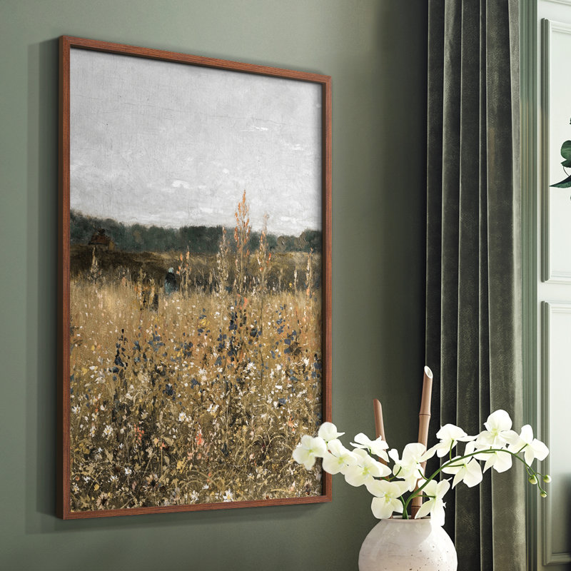 "Vintage Landscape CCL III" sur papier, Noyer, H 14 po x l 11 po