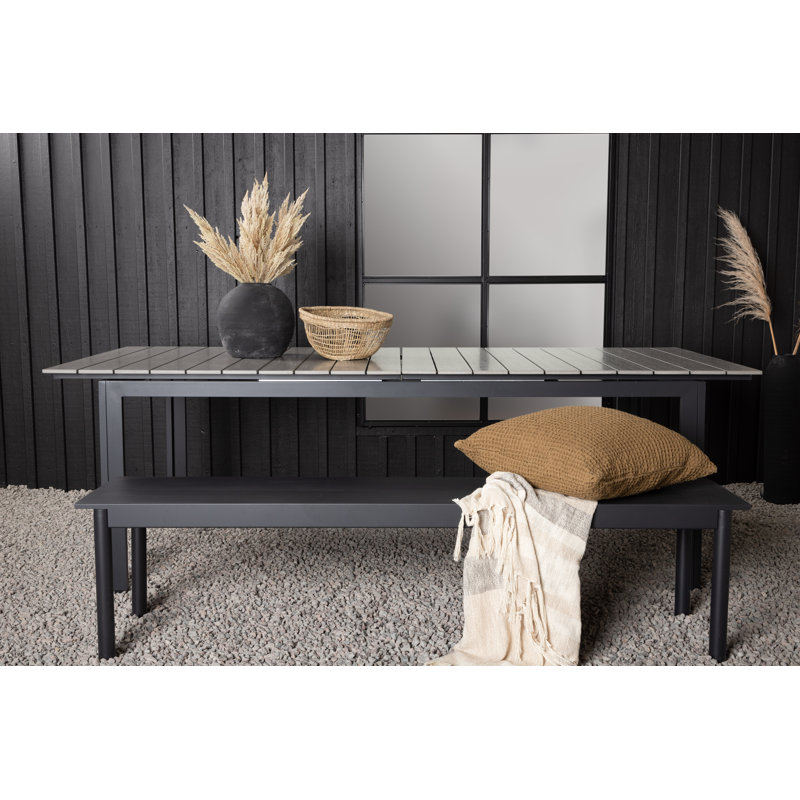 Faiyaz Rectangular Extendable Outdoor Dining Table, H75 x L224 x W100cm