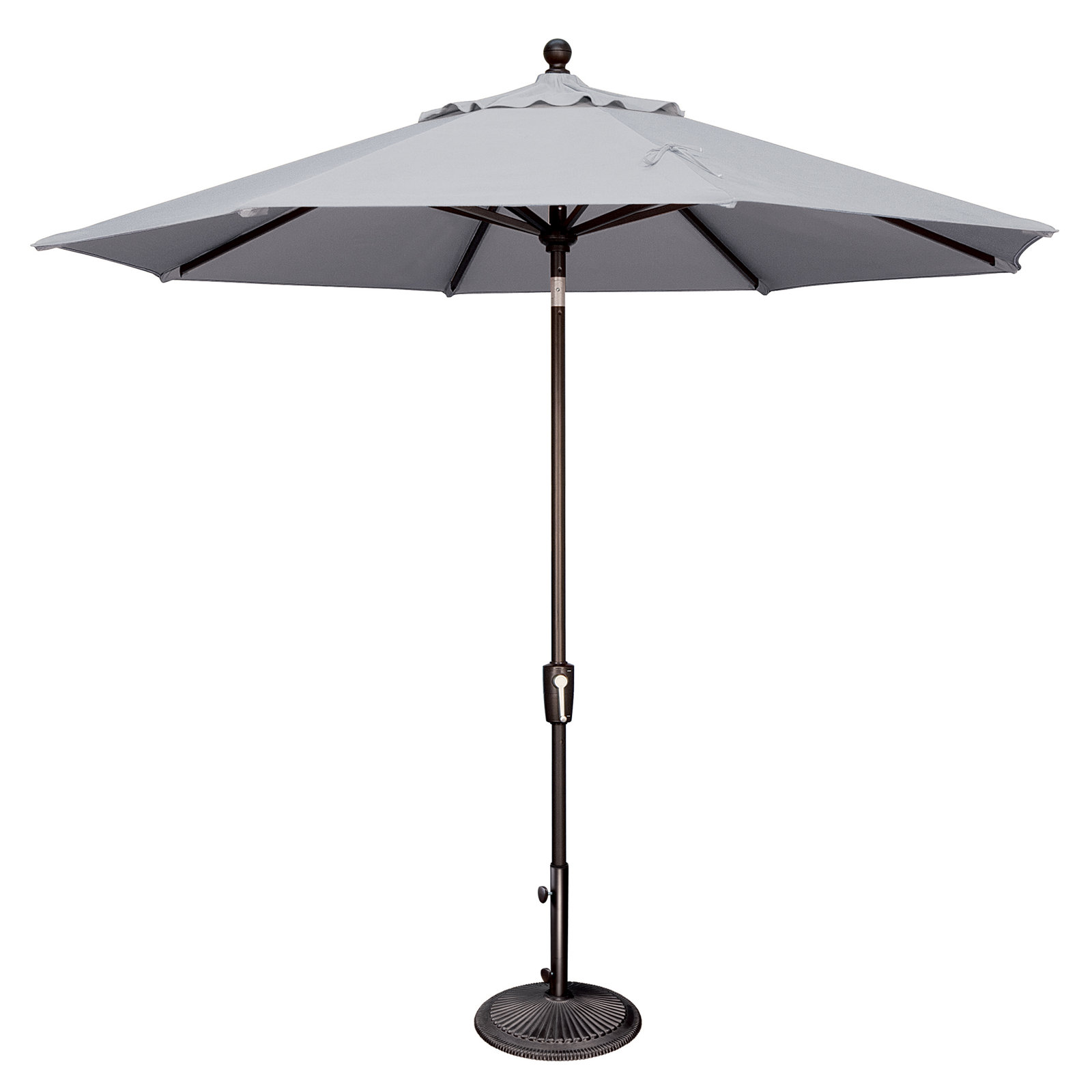 Canela 108'' Market Olefin Umbrella, Granite Sunbrella®, Black