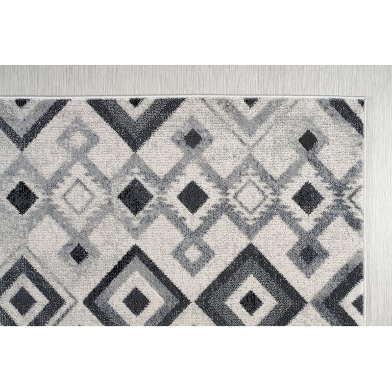 Tapis gris / noir Purcellville, Rectangle 5 pi 2 po x 7 pi 6 po