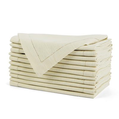 Ensemble de serviettes de table en tissu FINGERRAFT, de serviettes de table ajourées, d'un ourlet Picot généreux de 20 po x 20 po et d'un coin à onglets, de qualité supérieure, parfait pour les dîners de fête et les cocktails, ensemble de 12 couleurs de Pâques beige