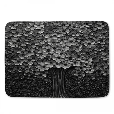 Tapis de bain arbre floral monochrome