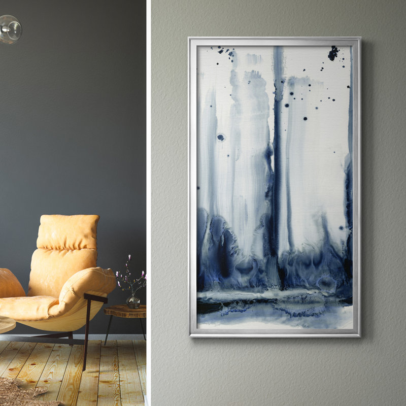 Forêt arctique II - Peinture sur toile encadrée, Argent, H 10,5 po x l 18,5 po x P 1,5 po