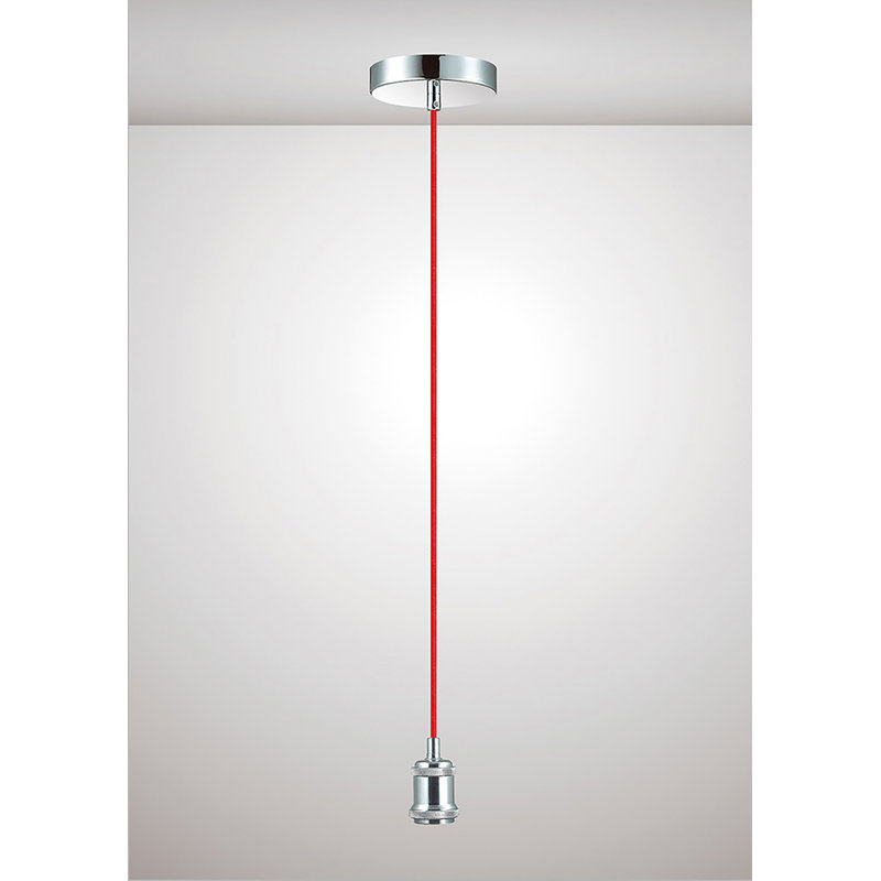 Capron 1 - Light Single Pendant, Polished Chrome/Red